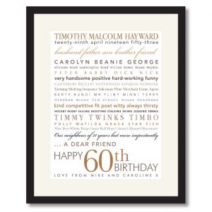 60th Birthday Print